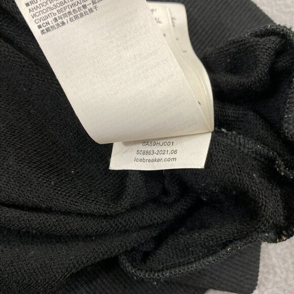 Icebreaker Hoodie Women's Size XS Black Crush Merino Wool Sweater Pullover - Picture 9 of 12
